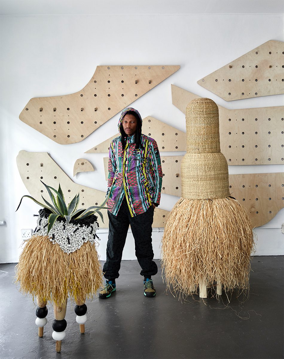 Atang Tshikare. His artwork is known to explore themes of African mythology with traditional techniques such as weaving | World Travel Magazine Atang Tshikare. His artwork is known to explore themes of African mythology with traditional techniques such as weaving