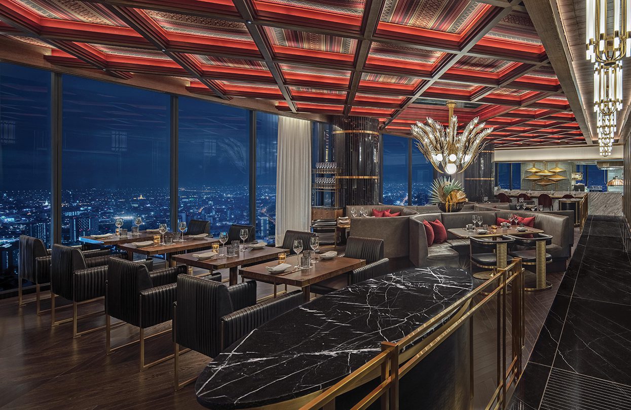 Waldorf Astoria Bangkok Bull Bear dining area | World Travel Magazine Waldorf Astoria Bangkok Bull Bear dining area