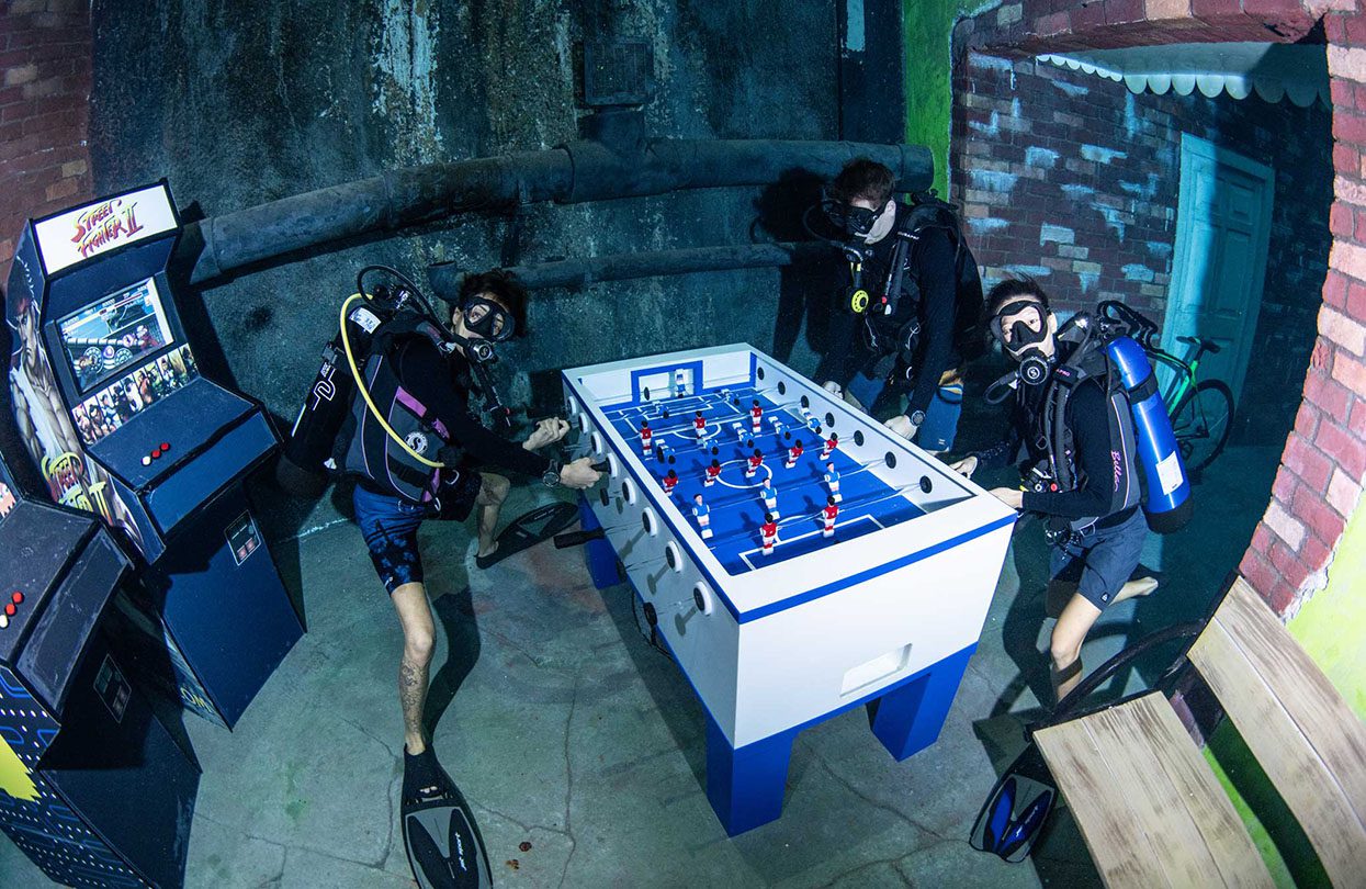 Playing Foosball in Deep Dive Dubai | World Travel Magazine Playing Foosball in Deep Dive Dubai