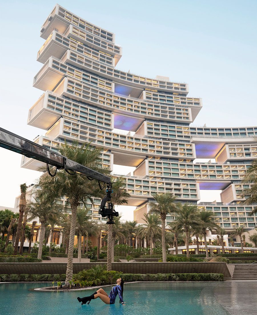 Tate McRae against the striking backdrop of Dubai’s Atlantis The Royal hotel, photo by Cedric Ribeiro, Getty Images for Atlantis Dubai | World Travel Magazine Tate McRae against the striking backdrop of Dubai’s Atlantis The Royal hotel, photo by Cedric Ribeiro, Getty Images for Atlantis Dubai