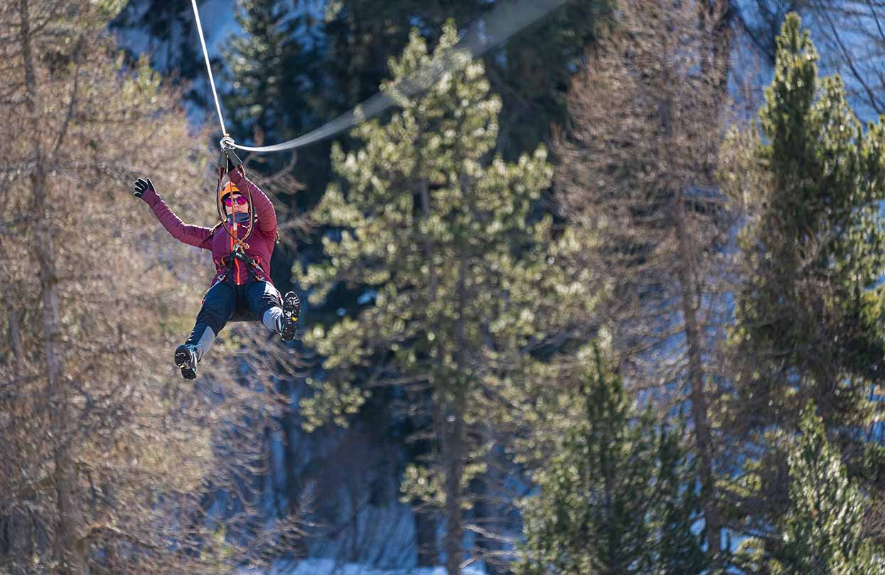 Zip lining across treetops in Saas-Fee, Image Copyright Saastal Tourismus AG Filme von Draussen | World Travel Magazine Zip lining across treetops in Saas-Fee, Image Copyright Saastal Tourismus AG Filme von Draussen
